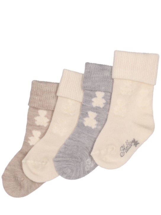 Brunello Cucinelli: Set of 4 pairs of cashmere baby socks - Renkli - kids-girls_0 | Luisa Via Roma
