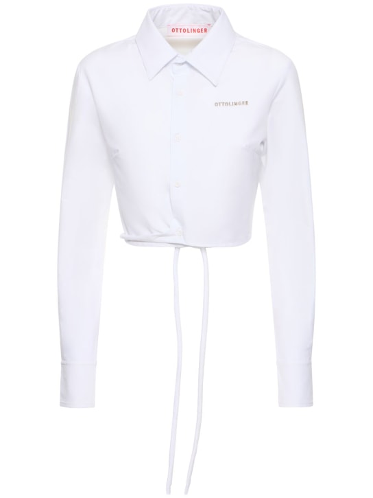 Ottolinger: Fitted wrap shirt - Beyaz - women_0 | Luisa Via Roma