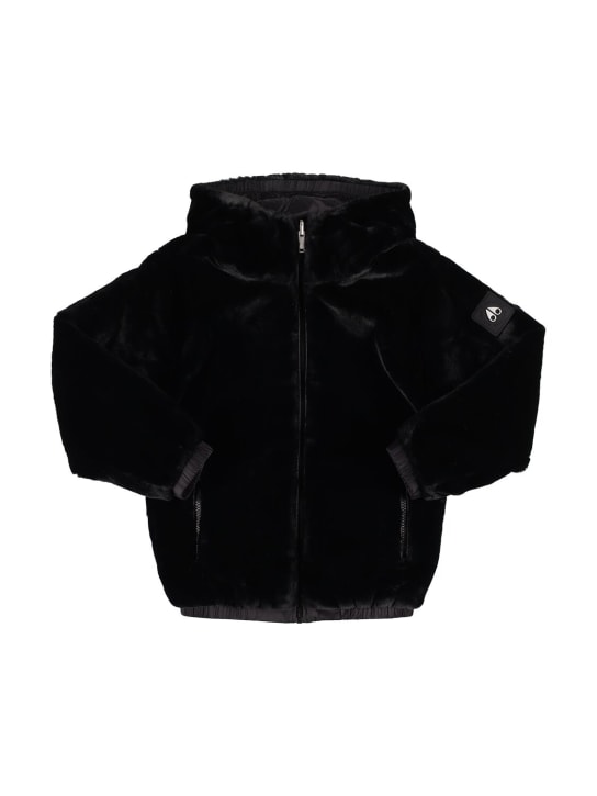 Moose Knuckles: Reversible faux fur & nylon jacket - kids-girls_0 | Luisa Via Roma