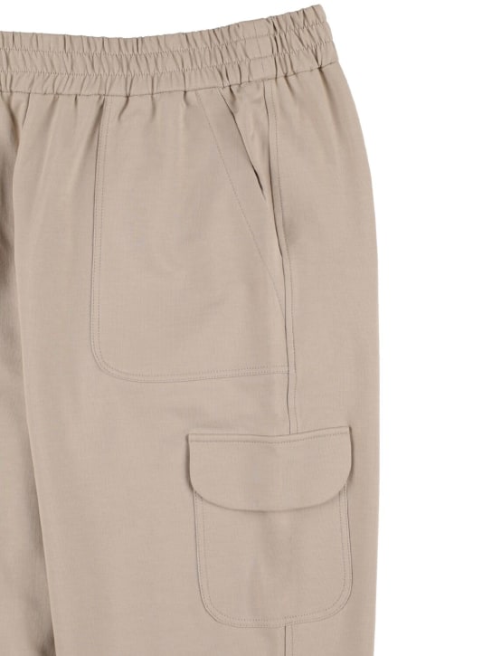 Brunello Cucinelli: コットンカーゴスウェットパンツ - ベージュ - kids-girls_1 | Luisa Via Roma