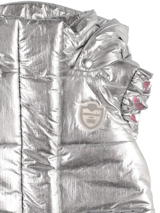 Monnalisa: Laminated puffer vest - Gümüş - kids-girls_1 | Luisa Via Roma