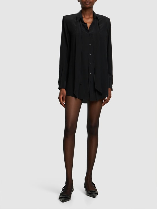 Wardrobe.nyc: Robe courte en soie - Noir - women_1 | Luisa Via Roma