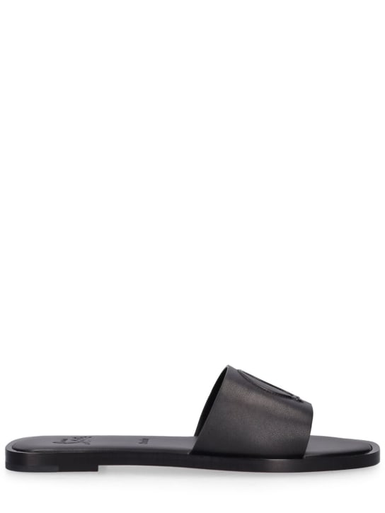 Christian Louboutin: 10毫米CL皮革穆勒平底鞋 - 黑色 - women_0 | Luisa Via Roma