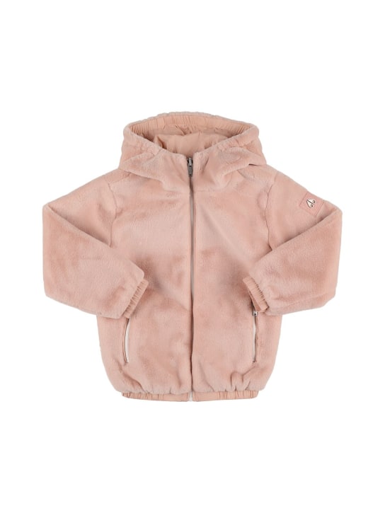 Moose Knuckles: Reversible faux fur & nylon jacket - Pink - kids-girls_0 | Luisa Via Roma