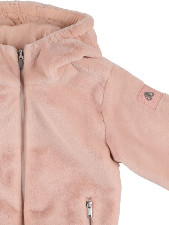 Moose Knuckles: Reversible faux fur & nylon jacket - Pink - kids-girls_1 | Luisa Via Roma