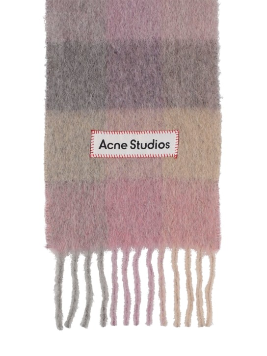 Acne Studios: Bufanda de lana alpaca y mohair - Fucsia/Rosa - men_1 | Luisa Via Roma