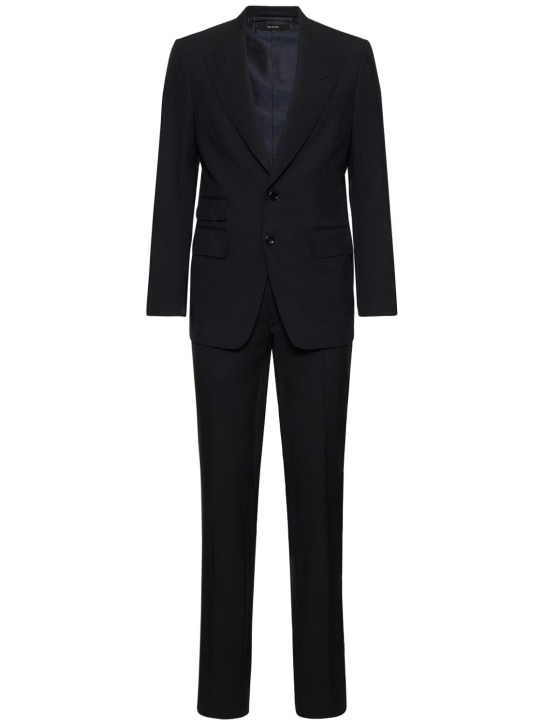 Tom Ford: Shelton super 120's plain weave suit - Navy - men_0 | Luisa Via Roma