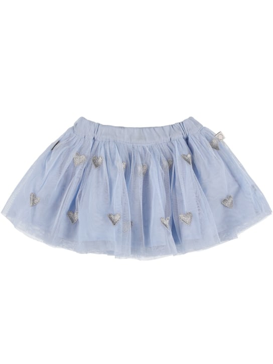 Stella Mccartney Kids: Recycled poly tulle skirt w/ patches - Açık Mavi - kids-girls_0 | Luisa Via Roma