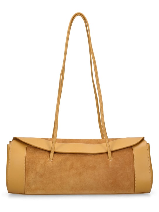 Little Liffner: Cannoli suede & leather shoulder bag - women_0 | Luisa Via Roma