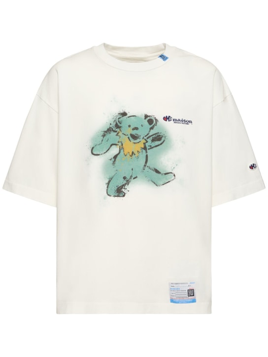 Mihara Yasuhiro: T-shirt oversize in cotone con stampa - men_0 | Luisa Via Roma