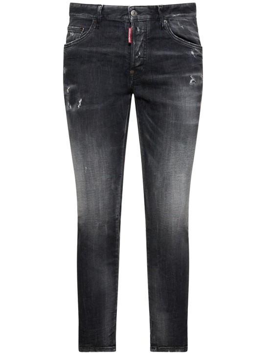 Dsquared2: Jeans de denim stretch - Negro - men_0 | Luisa Via Roma