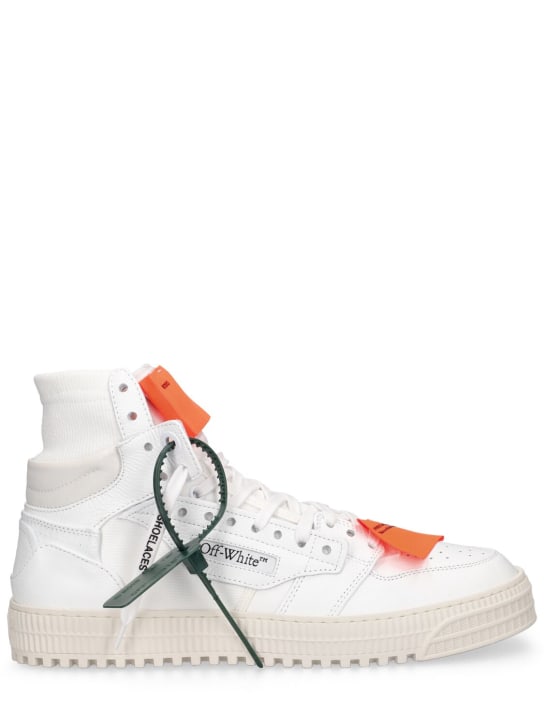 Off-White: Sneakers montantes 3.0 Off Court 20 mm - Blanc/Orange - women_0 | Luisa Via Roma