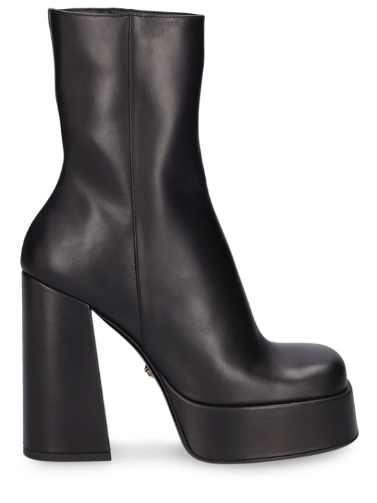 Versace: 120mm hohe Stiefel aus Leder - Schwarz - women_0 | Luisa Via Roma