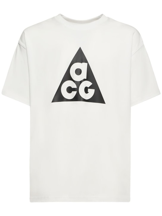 Nike: T-shirt en coton mélangé imprimé ACG - Summit White - men_0 | Luisa Via Roma