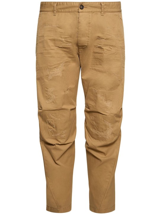 Dsquared2: Skipper cotton twill pants - men_0 | Luisa Via Roma