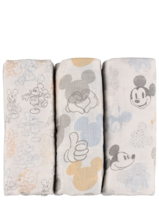 Aden + Anais: Disney棉质细布襁褓3个套装 - 多色 - kids-boys_0 | Luisa Via Roma
