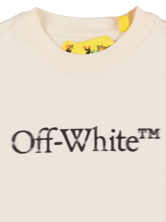 Off-White: Camiseta de algodón con logo - Blanco - kids-boys_1 | Luisa Via Roma