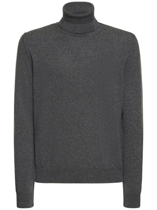 Maison Margiela: Cashmere turtleneck sweater - Grey - men_0 | Luisa Via Roma