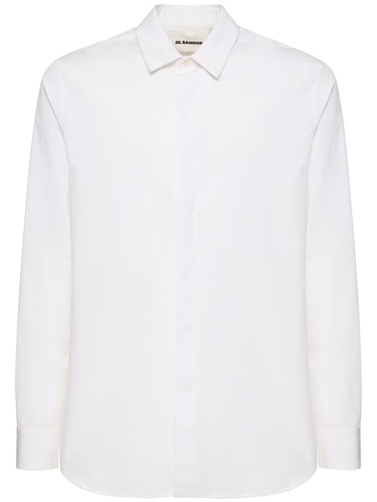 Jil Sander: Cotton shirt - Beyaz - men_0 | Luisa Via Roma