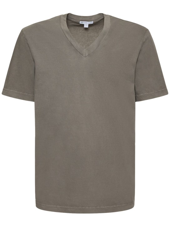 James Perse: V-neck lightweight cotton jersey t-shirt - men_0 | Luisa Via Roma