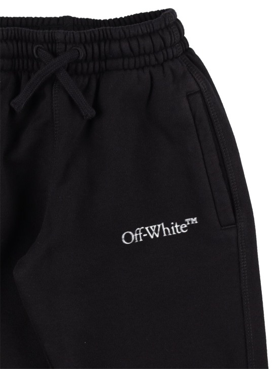 Off-White: Pantalon en coton à logo Bookish Bit - Noir - kids-girls_1 | Luisa Via Roma