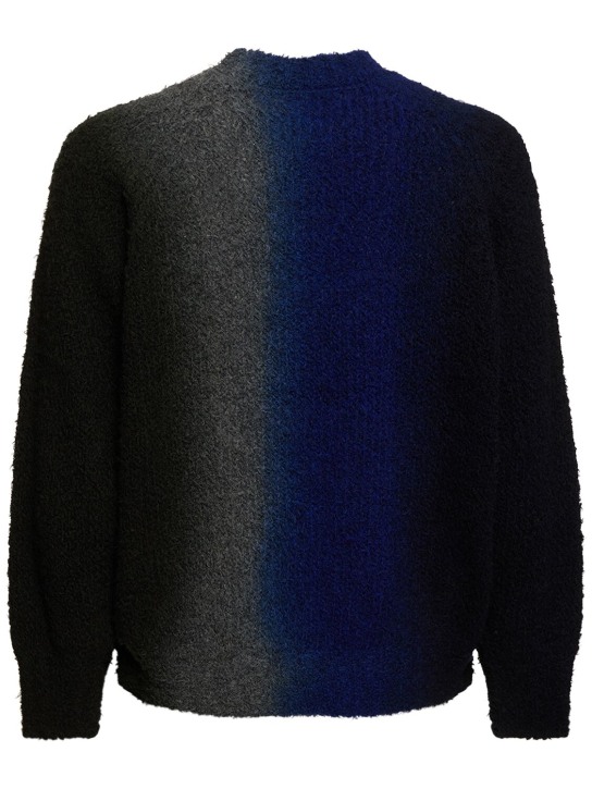 Sacai: 타이다이 니트 스웨터 - Black/Khaki - men_0 | Luisa Via Roma