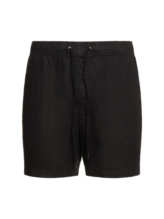 James Perse: Lightweight linen shorts - Siyah - men_0 | Luisa Via Roma