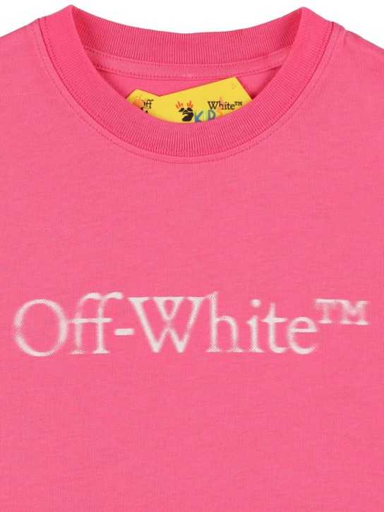 Off-White: Bookish bit logo棉质平纹针织T恤 - kids-girls_1 | Luisa Via Roma