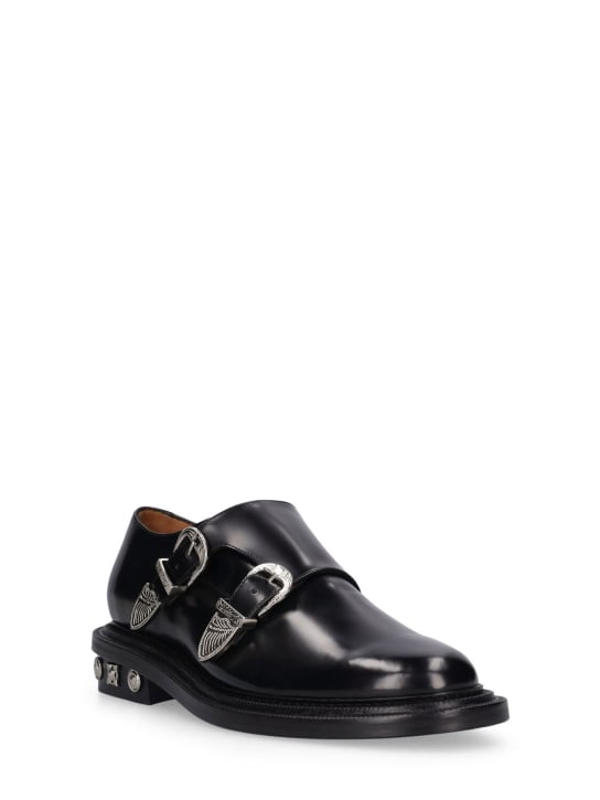 Toga Virilis: Black Polido leather shoes - Black - men_1 | Luisa Via Roma