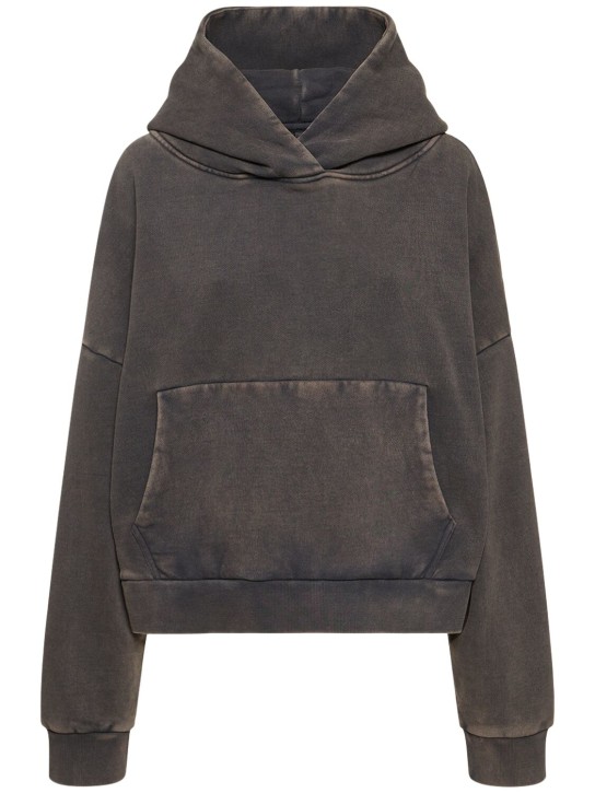 Entire Studios: Heavy Hood washed cotton hoodie - Black - women_0 | Luisa Via Roma