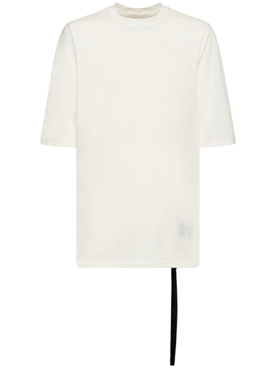 Rick Owens DRKSHDW: Camiseta Jumbo de jersey de algodón - Blanco Leche - men_0 | Luisa Via Roma