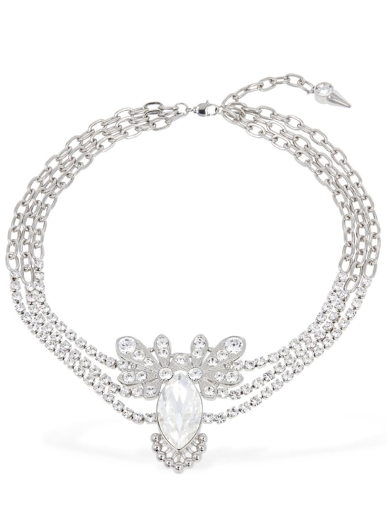 Rabanne: Halsband mit Kristallen - Silber/Kristall - women_0 | Luisa Via Roma