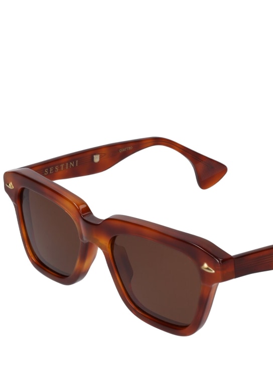 Sestini: Quattro squared acetate sunglasses - Tortoiseshell/Brown - men_1 | Luisa Via Roma