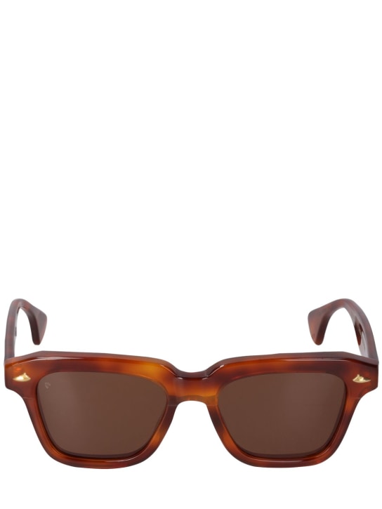 Sestini: Quattro squared acetate sunglasses - Tortoiseshell/Brown - men_0 | Luisa Via Roma