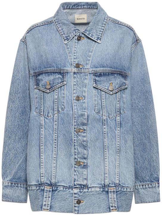 Khaite: Grizzo cotton denim jacket - women_0 | Luisa Via Roma