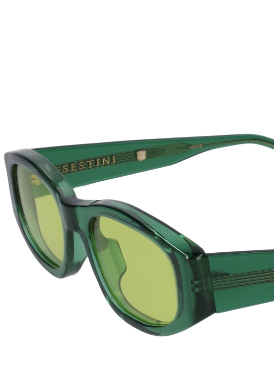 Sestini: Nove squared acetate sunglasses - Pistachio/Lime - men_1 | Luisa Via Roma