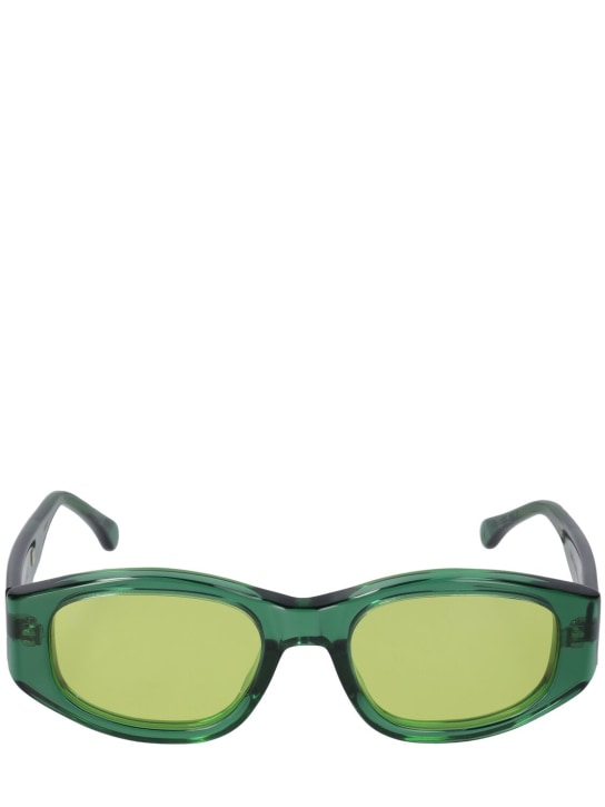 Sestini: Nove squared acetate sunglasses - Pistachio/Lime - women_0 | Luisa Via Roma