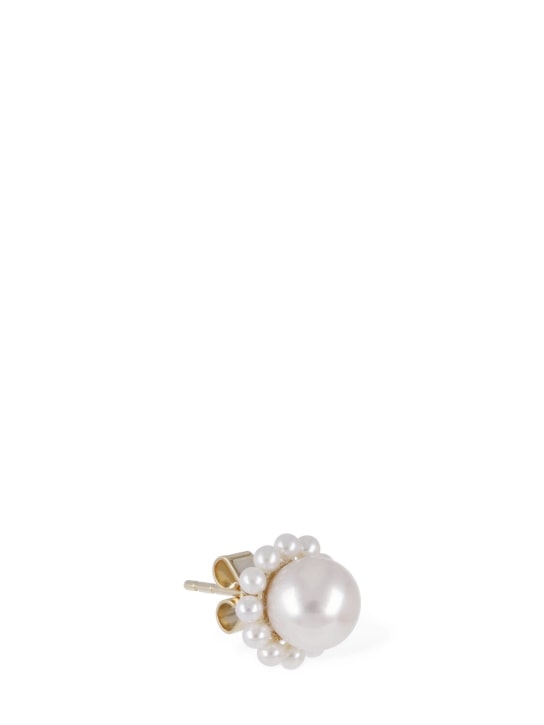 SOPHIE BILLE BRAHE: Petite Jeanne 14kt & pearl mono earring - İnci - women_0 | Luisa Via Roma