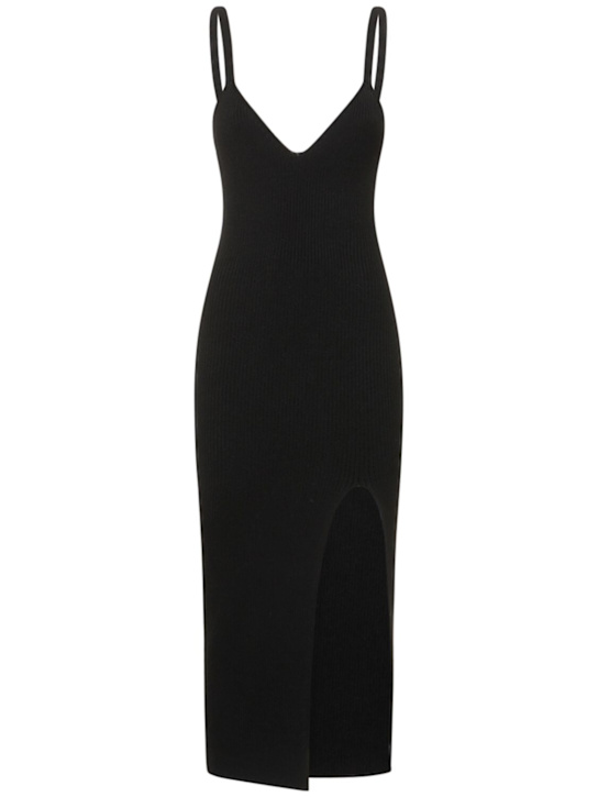 Michael Kors Collection: Viscose crepe midi dress - Black - women_0 | Luisa Via Roma