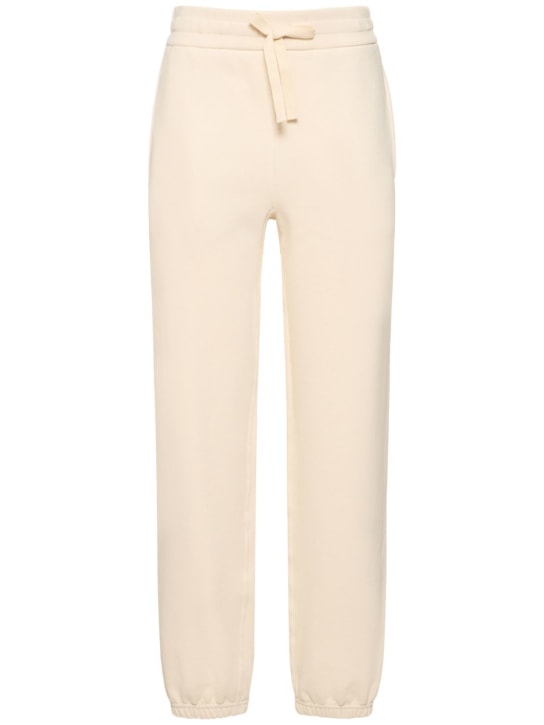 Jil Sander: Pantalon de survêtement en jersey de coton - Crème - women_0 | Luisa Via Roma