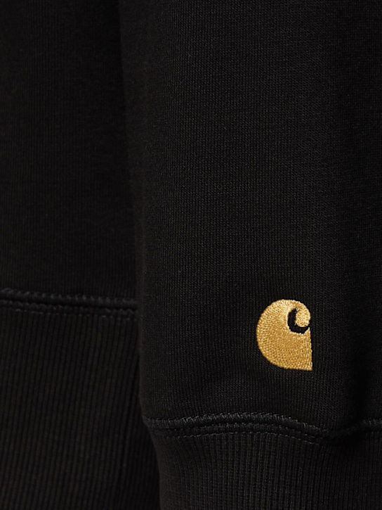Carhartt WIP: Chase cotton blend zip hoodie - Black/Gold - men_3 | Luisa Via Roma
