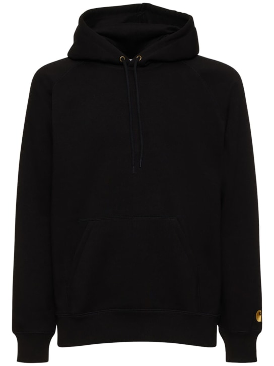 Carhartt WIP: Chase cotton blend zip hoodie - Black/Gold - men_0 | Luisa Via Roma