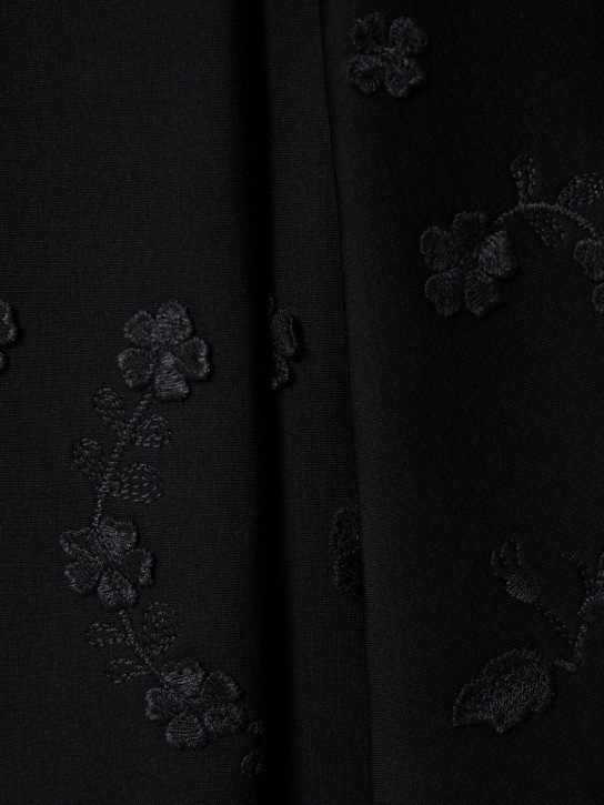 Elie Saab: Robe mi-longue avec fleurs brodées - Noir - women_1 | Luisa Via Roma