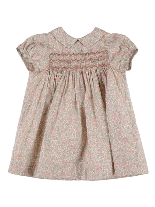 Bonpoint: Joyeuse smocked cotton dress - Multicolor - kids-girls_0 | Luisa Via Roma