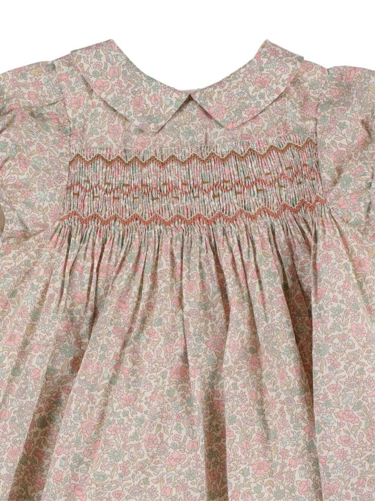 Bonpoint: Joyeuse smocked cotton dress - Bunt - kids-girls_1 | Luisa Via Roma