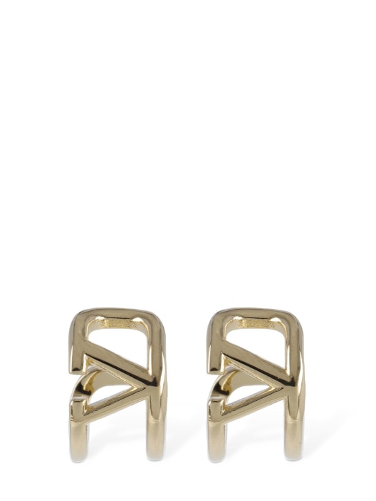 Valentino Garavani: Mini V logo signature earrings - Gold - men_1 | Luisa Via Roma