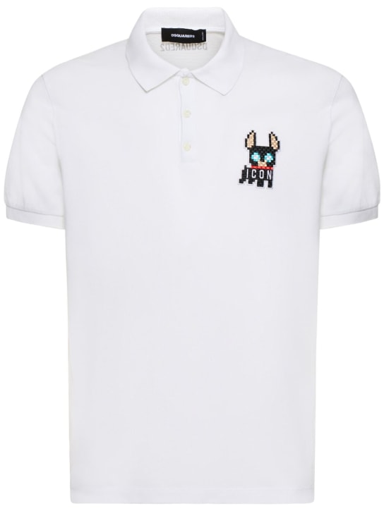 Dsquared2: Tennis-Poloshirt aus Baumwolle „Ciro“ - Weiß - men_0 | Luisa Via Roma