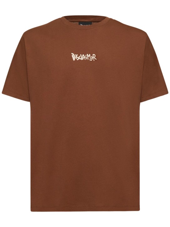 Disclaimer: Logo cotton t-shirt - Brown/Beige - men_1 | Luisa Via Roma