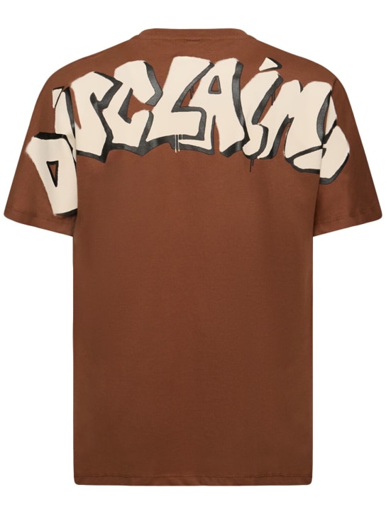 Disclaimer: 로고 코튼 티셔츠 - 브라운/베이지 - men_0 | Luisa Via Roma