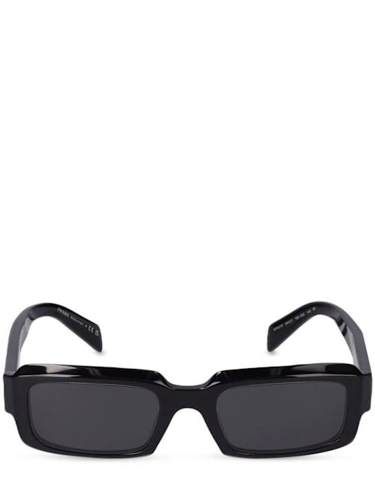 Prada: Catwalk squared acetate sunglasses - Black/Grey - men_0 | Luisa Via Roma